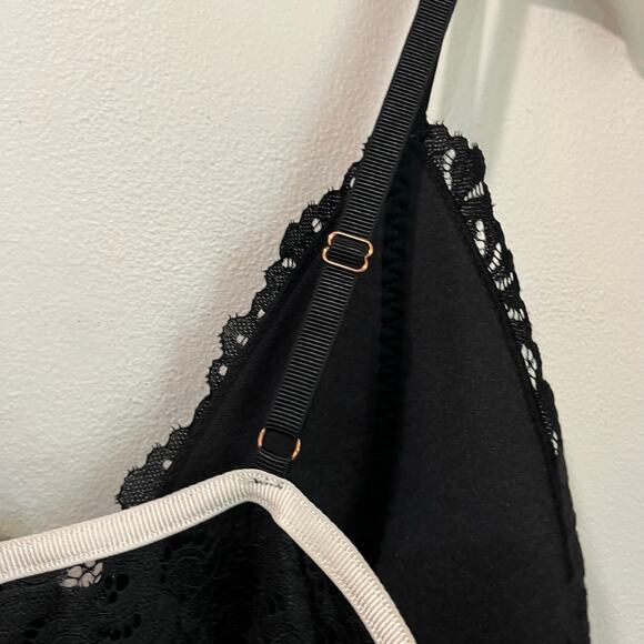 Rachel Rachel Roy Lingerie Set Black Babydoll Teddy + G-String XL NWOT - Picture 5 of 9